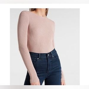 Express Round Neck/ Open Back Sweater-Sz. M- Mauve-NWT🌷